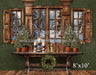 Winter Cabin Christmas Green Window Green 24 (VR)