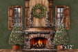 Winter Cabin Christmas Green fireplace 24 (VR)