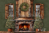 Winter Cabin Christmas Green fireplace 24 (VR)