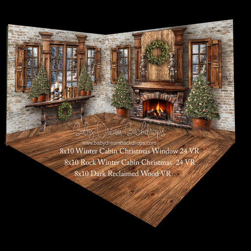 Winter Cabin Christmas Window 24 and Rock Winter Cabin Christmas  24 Fabric Room
