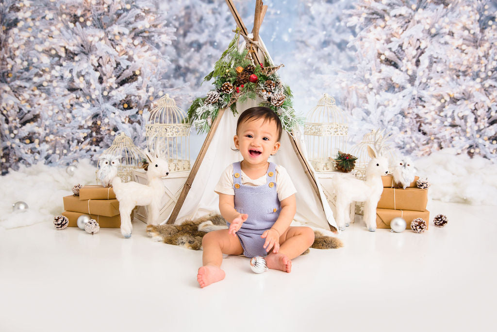 Christmas Trees in Snow with Lights (VR)