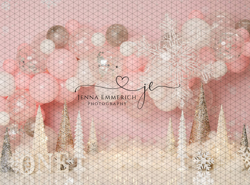 Winter Wonderland Pink Balloons with One Sign (JE)