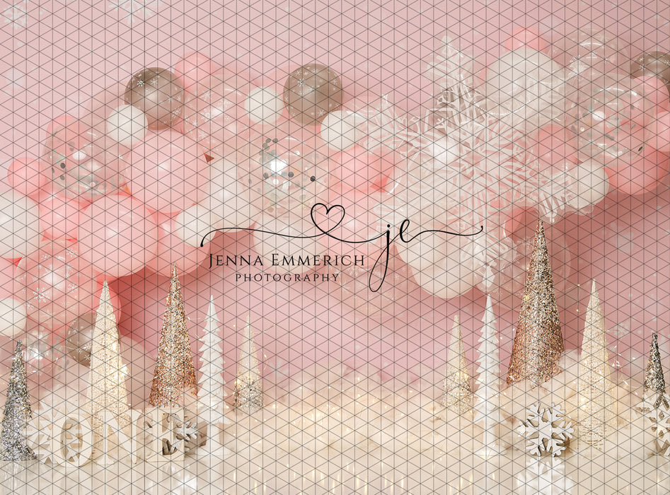 Winter Wonderland Pink Balloons with One Sign (JE)