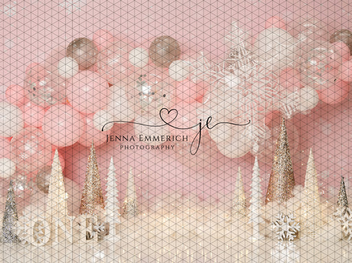 Winter Wonderland Pink Balloons with One Sign (JE)