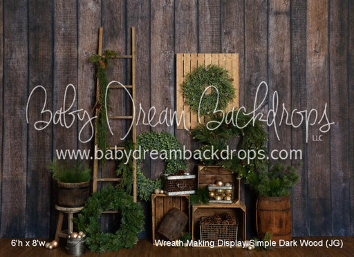 Wreath Making Display Dark Wood Simple (JG)