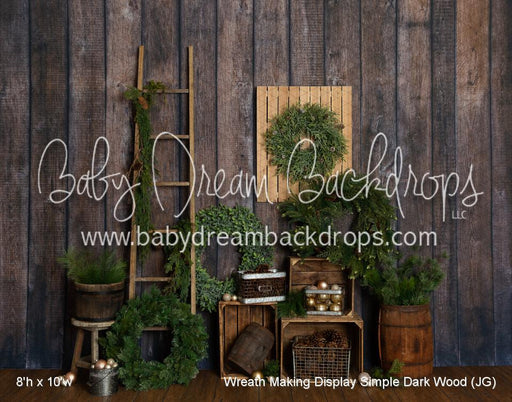 Wreath Making Display Dark Wood Simple (JG)
