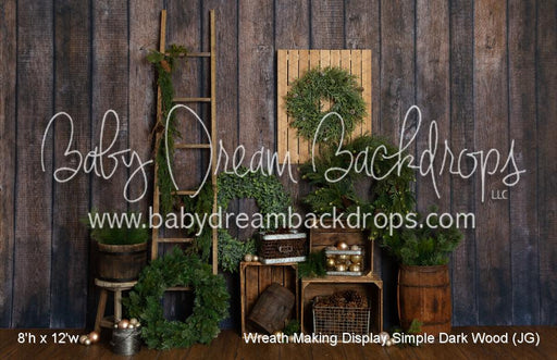Wreath Making Display Dark Wood Simple (JG)
