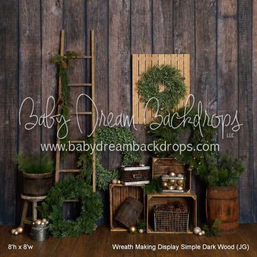 Wreath Making Display Dark Wood Simple (JG)