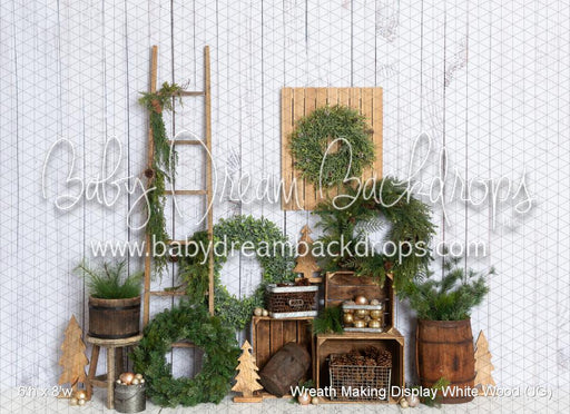 Wreath Making Display White Wood (JG)
