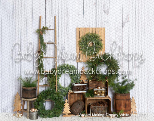 Wreath Making Display White Wood (JG)