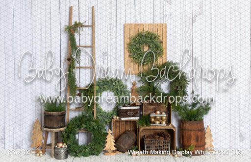 Wreath Making Display White Wood (JG)