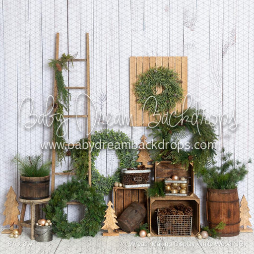 Wreath Making Display White Wood (JG)