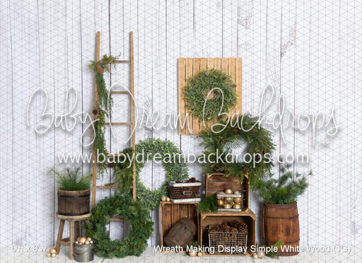 Wreath Making Display White Wood Simple (JG)