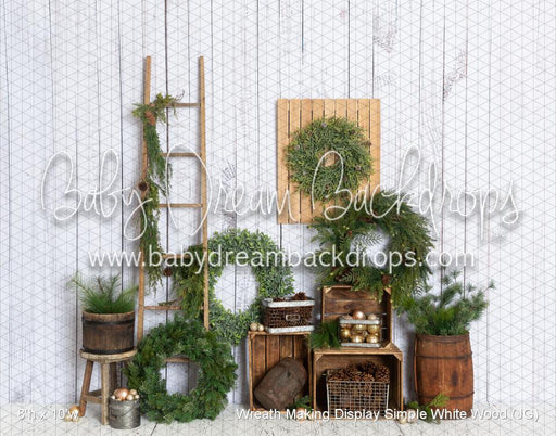 Wreath Making Display White Wood Simple (JG)