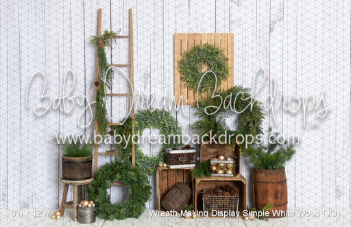 Wreath Making Display White Wood Simple (JG)