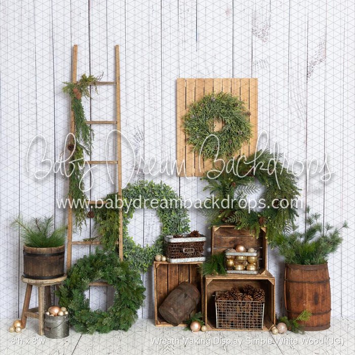 Wreath Making Display White Wood Simple (JG)