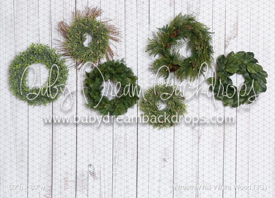Wreath Wall White Wood (JG)