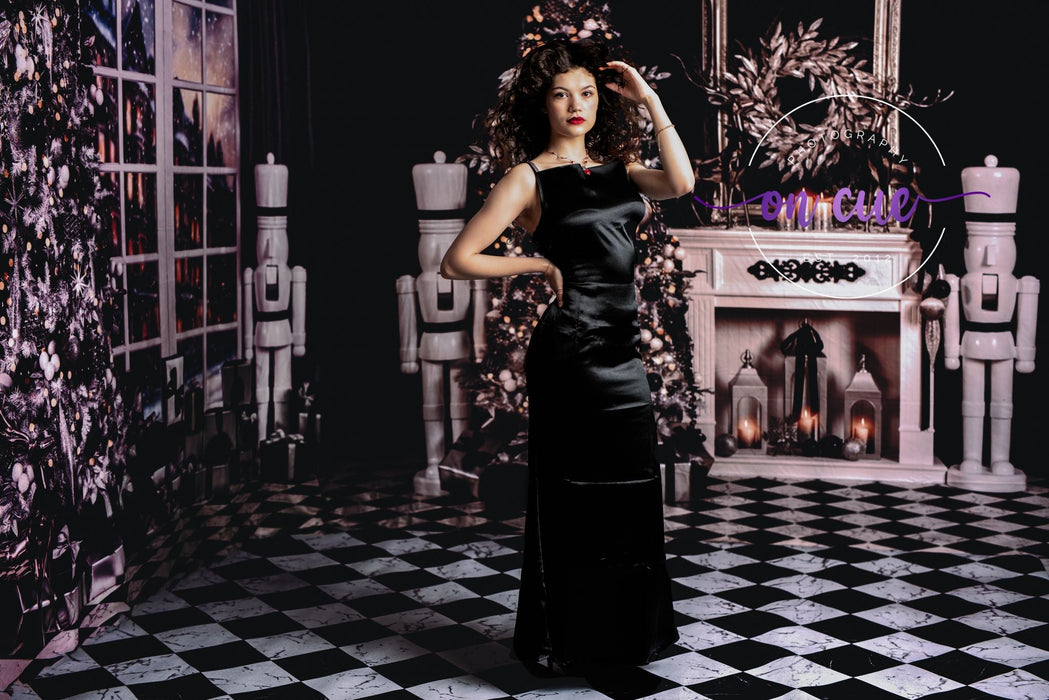 Black and Silver Christmas Fabric Room