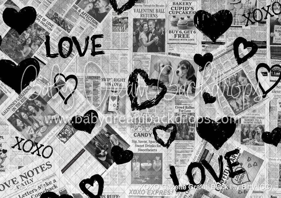 XOXO Gazette Graffiti Black Itty Bitty (CC)