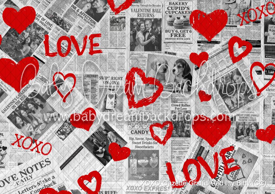 XOXO Gazette Graffiti Red Itty Bitty (CC)