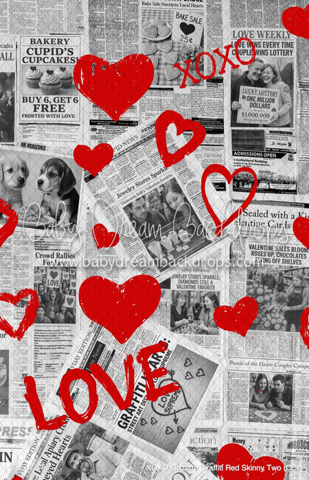 XOXO Gazette Graffiti Red Skinny Two (CC)