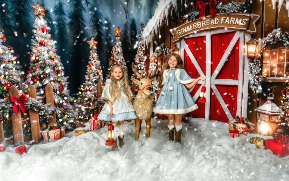 Fabric Room Gingerbread Farm Fence + Gingerbread Farms + Fresh Powder Snow