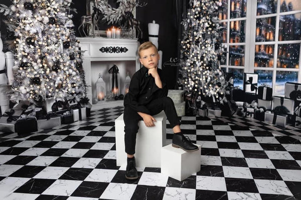 Black and Silver Christmas Fabric Room