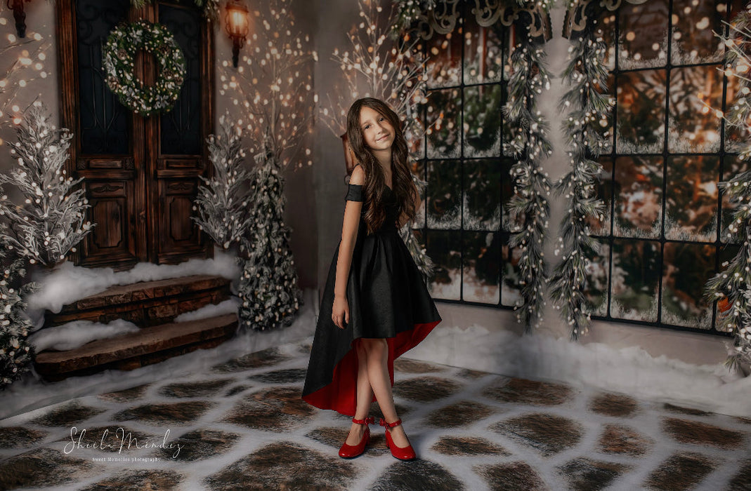 Winter Wonders Entry and Winter Wonders Windows Fabric Room