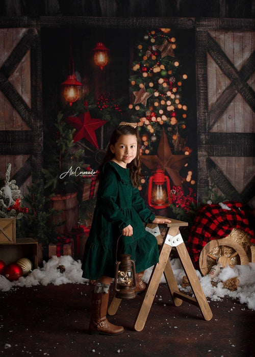 Tree Farm Eve Lights (Gritty) and Country Traditions Lights Fabric Room