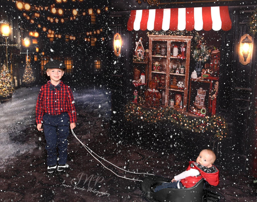 Magical Main Street Gingerbread (Large Door) and Holiday Street Fabric Room