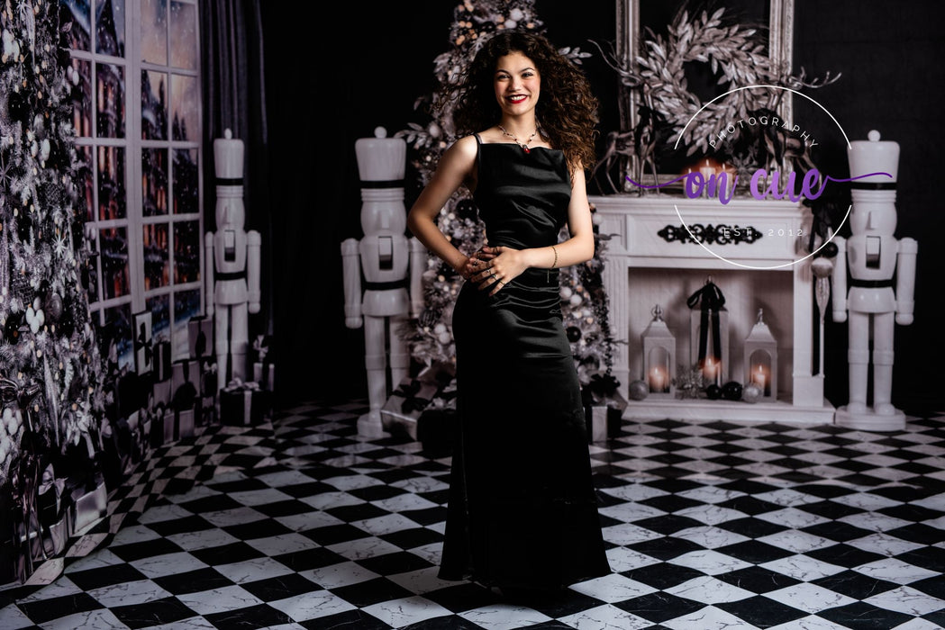 Black and Silver Christmas Fabric Room