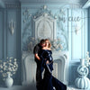 Light Blue Elegant Fireplace Digital Download