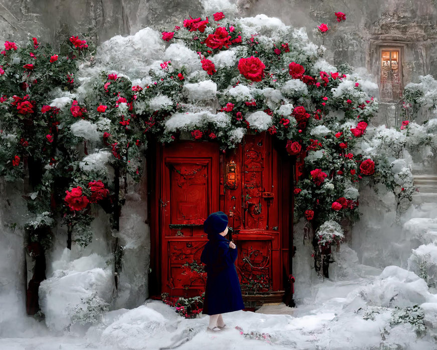 Winter Rose Door Digital Download
