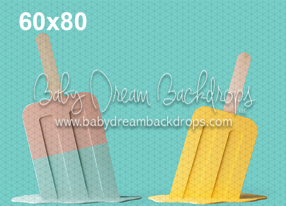 Two Popsicles on Teal