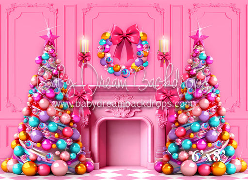 Pink Christmas フォトフレーム☃　完成品 An Elegant Pink Bubble Christmas (VR) — Baby Dream Backdrops