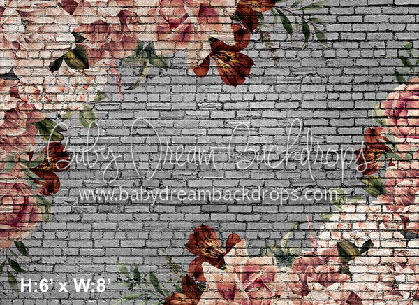 Floral Brick Grey