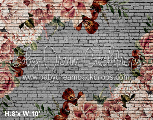 Floral Brick Grey