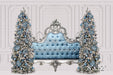 Blue Silver Tufted Headboard (VR)