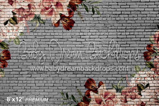 Floral Brick Grey