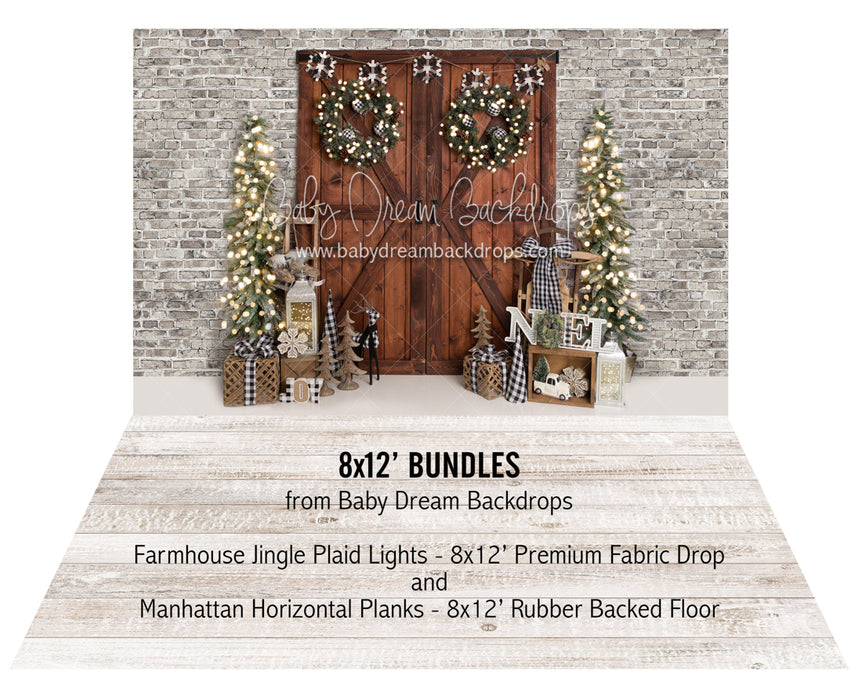Farmhouse Jingle Plaid Lights and Manhattan Horizontal Planks