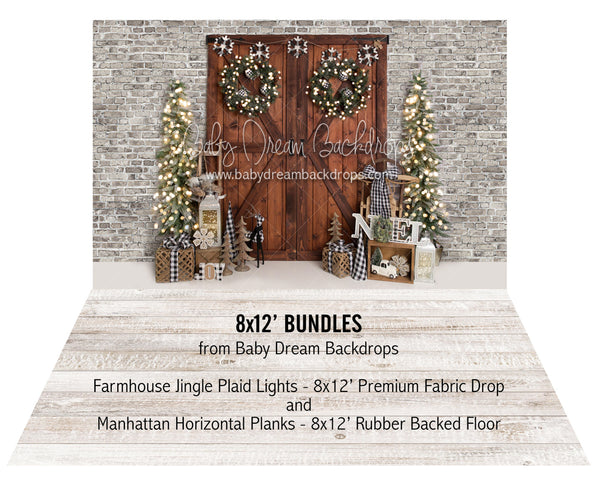 Farmhouse Jingle Plaid Lights and Manhattan Horizontal Planks