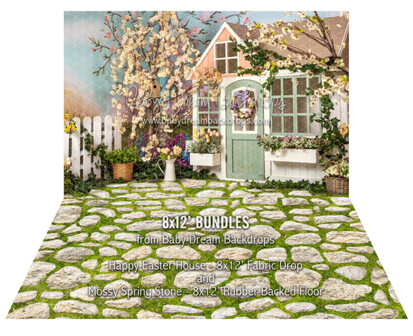Happy Easter House and Mossy Spring Stone Floor Bundle