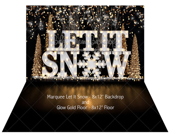 Marquee Let it Snow and Glow Gold Floor