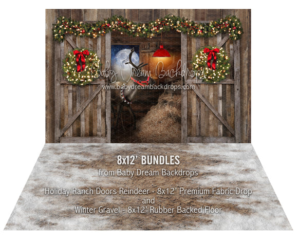 Holiday Ranch Doors Reindeer and Winter Gravel Bundle