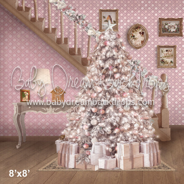X Drop pink christmas stairs