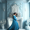 Light Blue Elegant Fireplace Digital Download