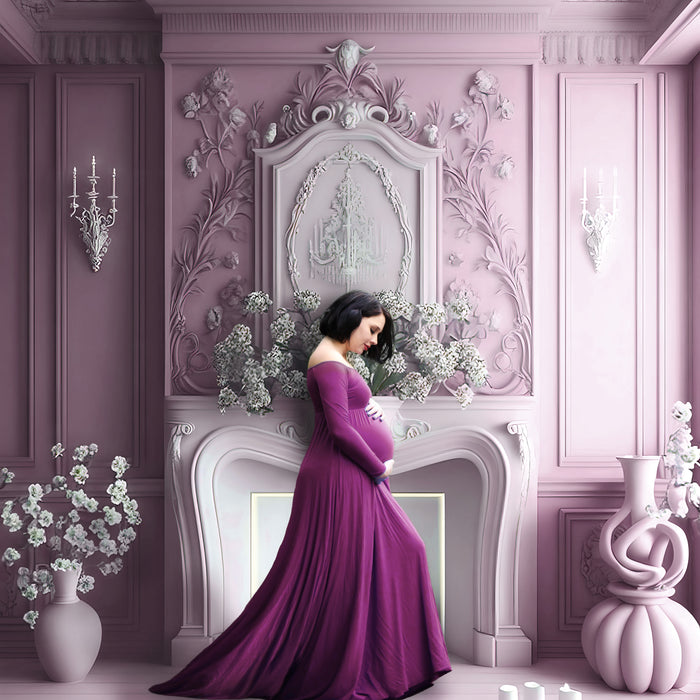 Light Blue Elegant Fireplace Digital Download