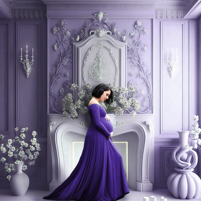 Light Blue Elegant Fireplace Digital Download