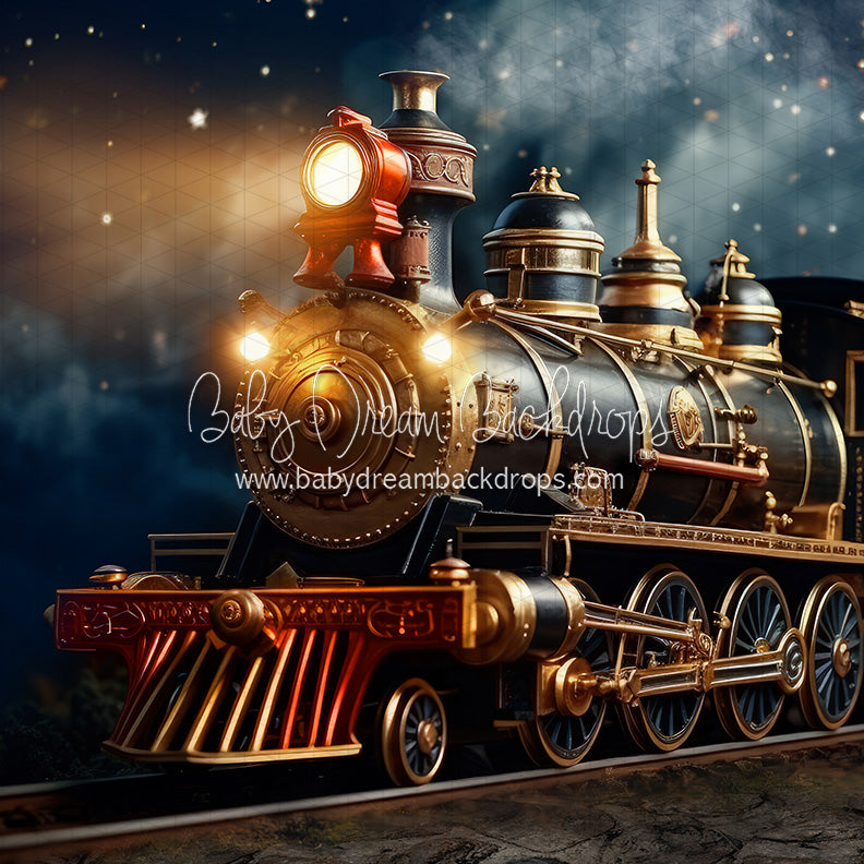 All Aboard Train Left Baby Dream Backdrops