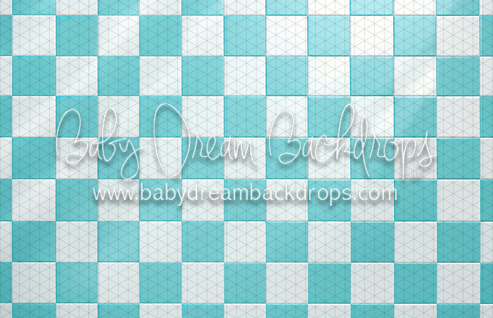 Aqua Dolly Small Checkers Floor (MD)
